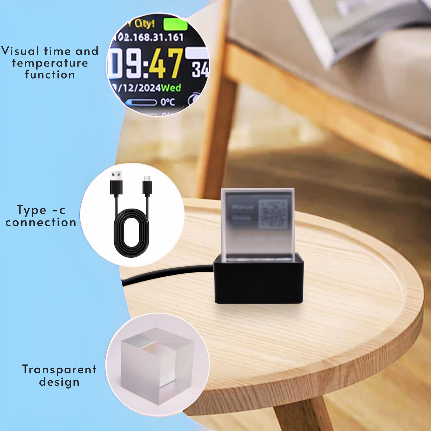 Cubo de cristal holográfico